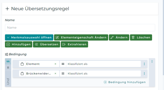 Klassifikationsbedingung in einer Übersetzungsregel